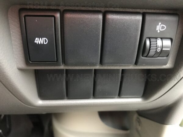 A close up of the four-wheel drive button on an suv.