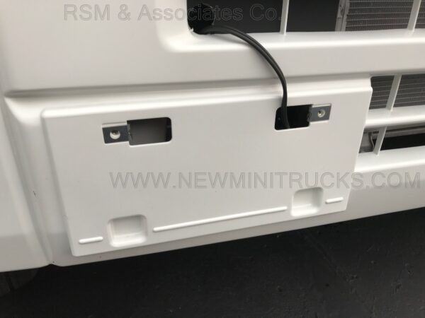 A close up of the front panel on a truck