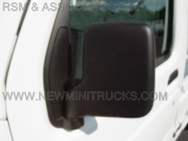 a truck’s black side mirror